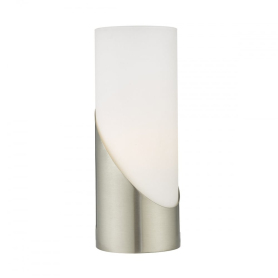 DAR FAR4246 Faris Touch Table Lamp Satin Nickel Opal Glass